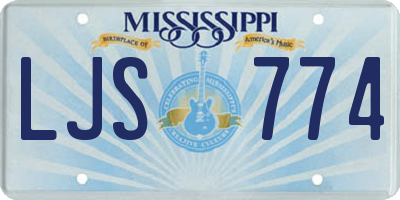 MS license plate LJS774