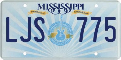 MS license plate LJS775