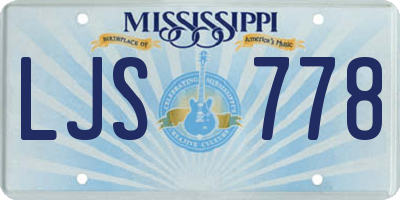 MS license plate LJS778