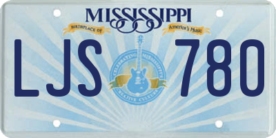 MS license plate LJS780