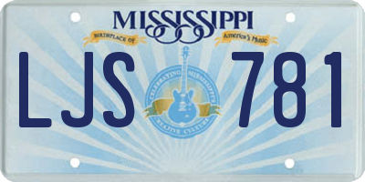 MS license plate LJS781