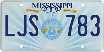 MS license plate LJS783