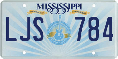 MS license plate LJS784