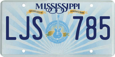 MS license plate LJS785