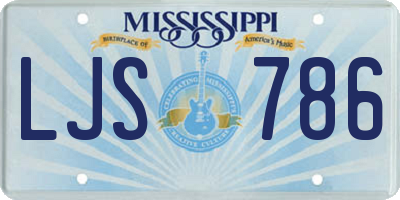 MS license plate LJS786