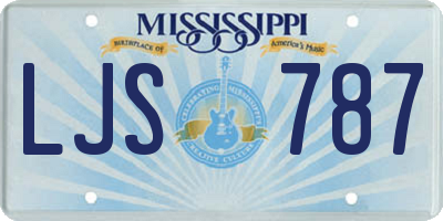 MS license plate LJS787