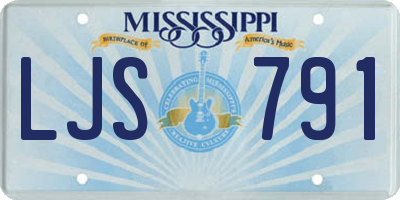 MS license plate LJS791