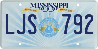 MS license plate LJS792
