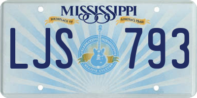 MS license plate LJS793