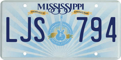 MS license plate LJS794