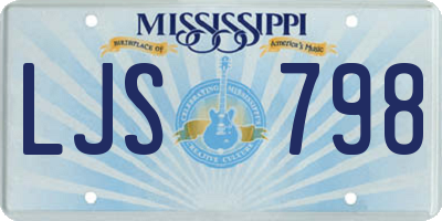 MS license plate LJS798