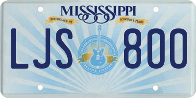 MS license plate LJS800