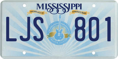 MS license plate LJS801