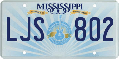 MS license plate LJS802