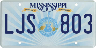 MS license plate LJS803