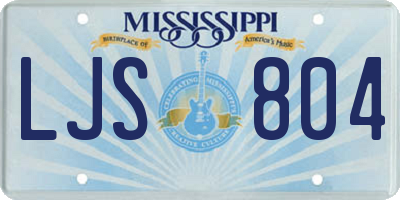 MS license plate LJS804