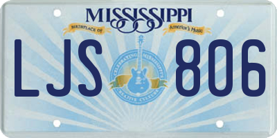MS license plate LJS806