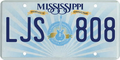 MS license plate LJS808