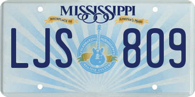 MS license plate LJS809