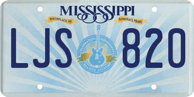MS license plate LJS820