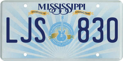 MS license plate LJS830