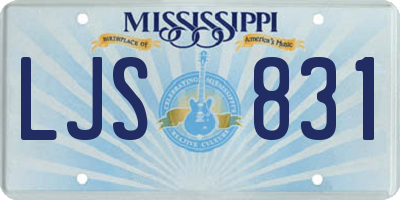 MS license plate LJS831