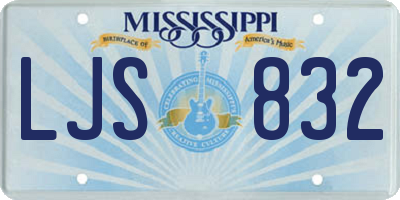 MS license plate LJS832