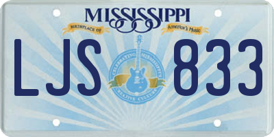 MS license plate LJS833
