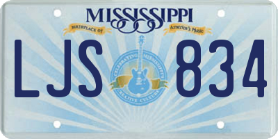 MS license plate LJS834