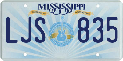 MS license plate LJS835