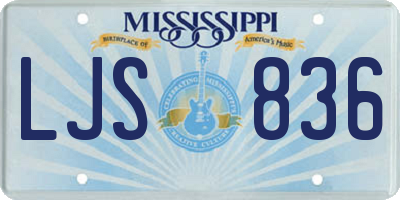 MS license plate LJS836