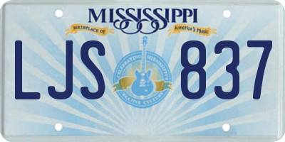 MS license plate LJS837