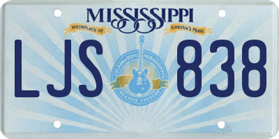 MS license plate LJS838