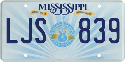 MS license plate LJS839