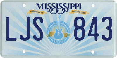 MS license plate LJS843
