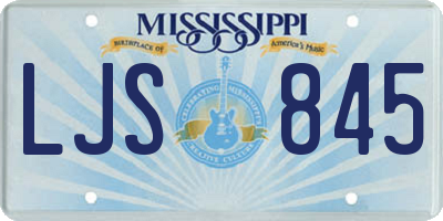 MS license plate LJS845