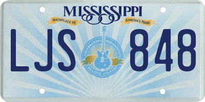 MS license plate LJS848