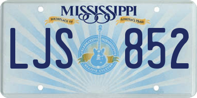 MS license plate LJS852