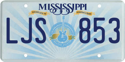 MS license plate LJS853