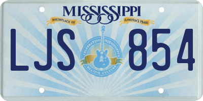 MS license plate LJS854