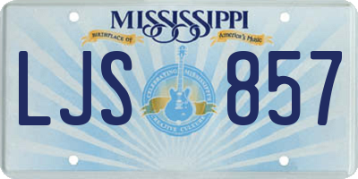 MS license plate LJS857