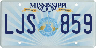 MS license plate LJS859