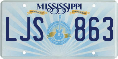 MS license plate LJS863