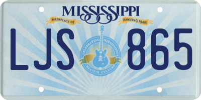 MS license plate LJS865