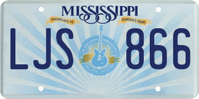 MS license plate LJS866