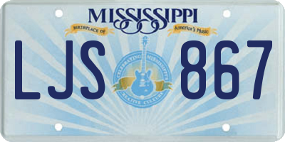 MS license plate LJS867