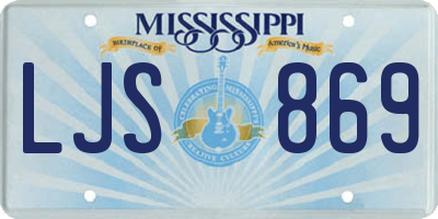 MS license plate LJS869