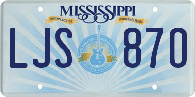 MS license plate LJS870