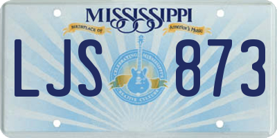 MS license plate LJS873