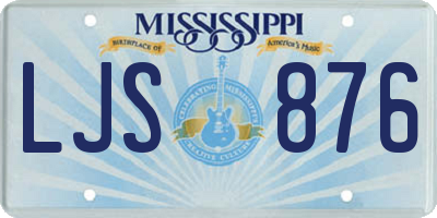 MS license plate LJS876